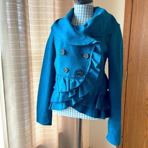 Anthropologie Ruffle Coat